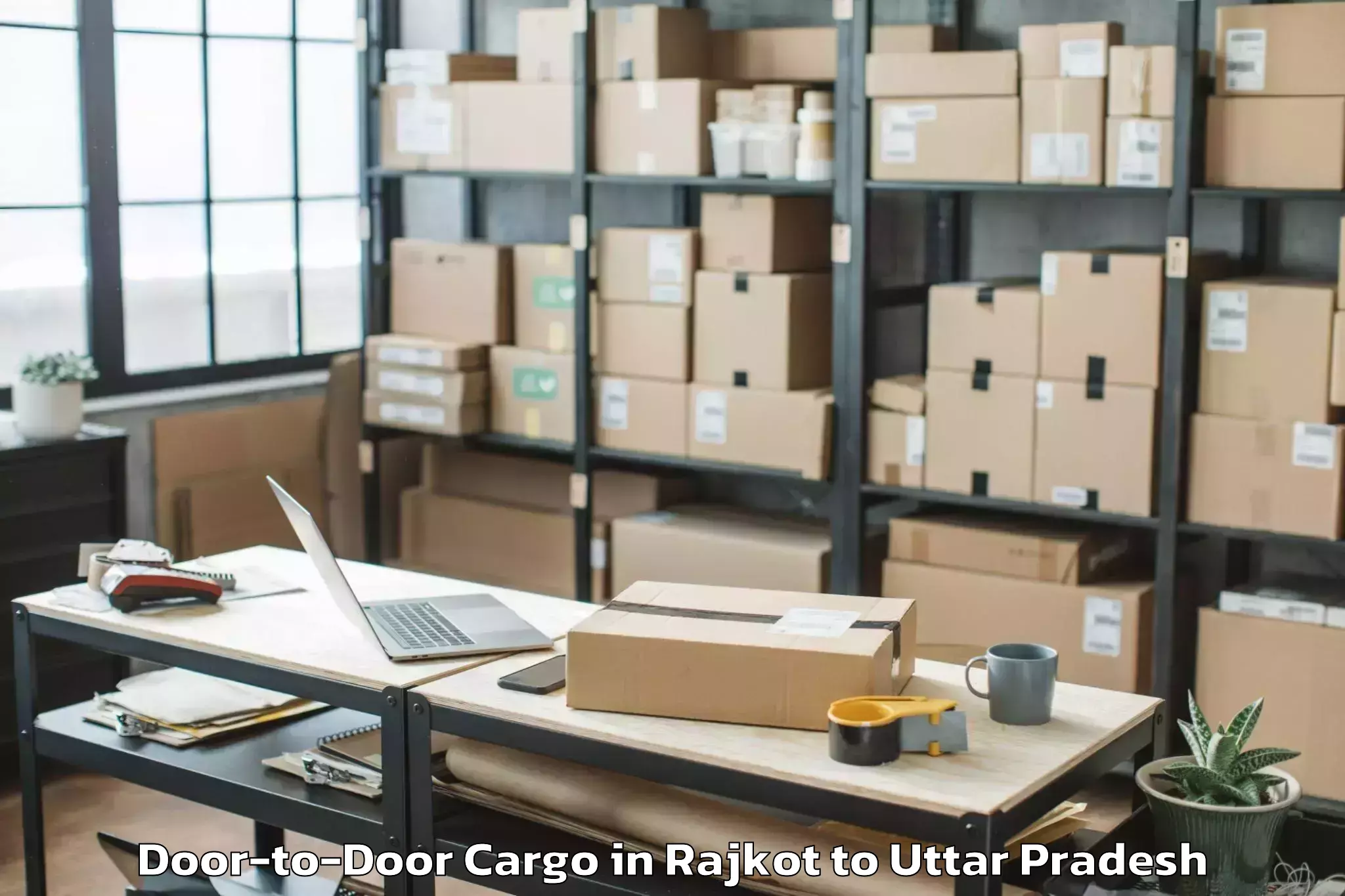 Book Rajkot to Js University Shikohabad Door To Door Cargo